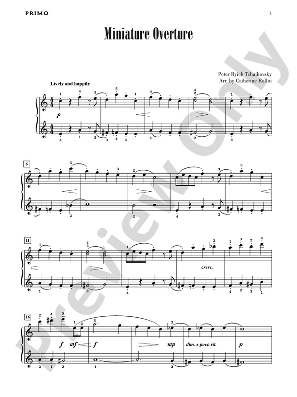 Miniature Overture - Piano Duet (1 Piano, 4 Hands)