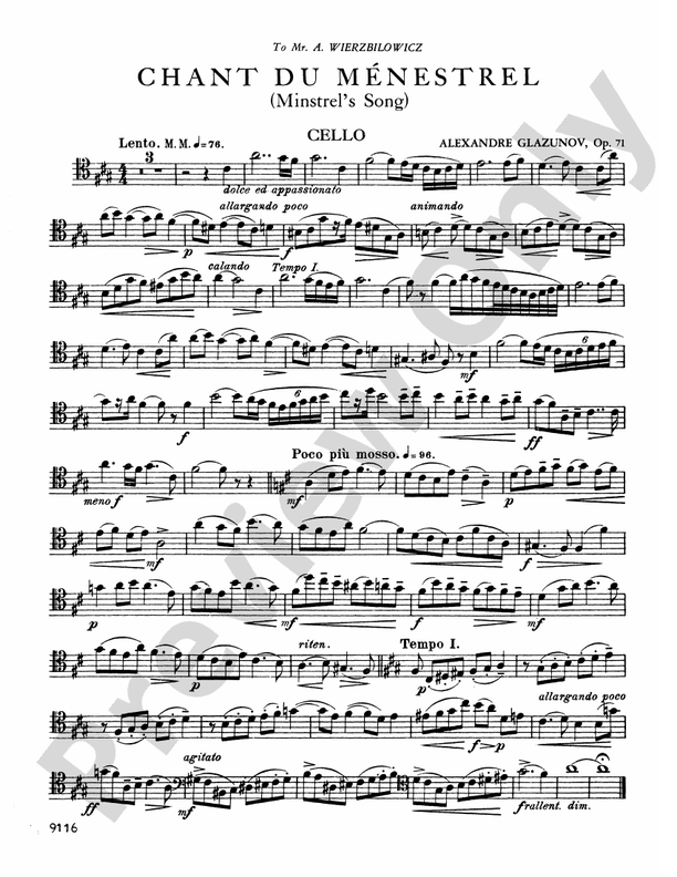 Glazunov: Chant du Ménestrel, Op. 71