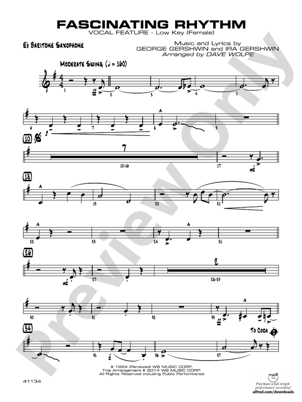 Fascinating Rhythm Eflat Baritone Saxophone Eflat Baritone