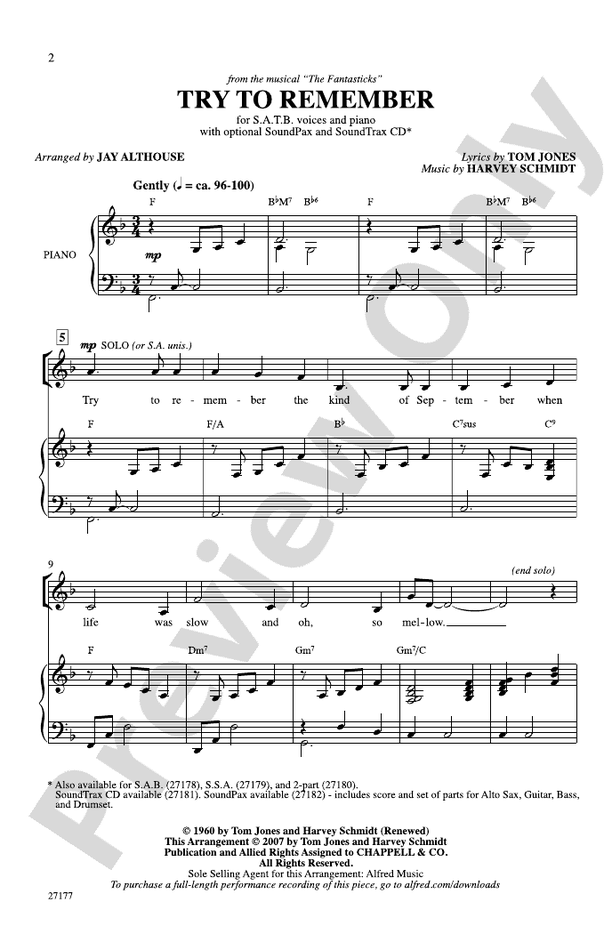 Try to Remember (from The Fantasticks)