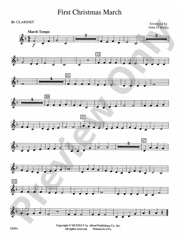 First Christmas March: 1st B-flat Clarinet: 1st B-flat Clarinet Part ...