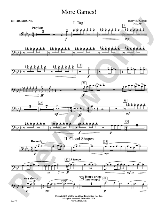 More Games! 1st Trombone 1st Trombone Part Digital Sheet Music Download