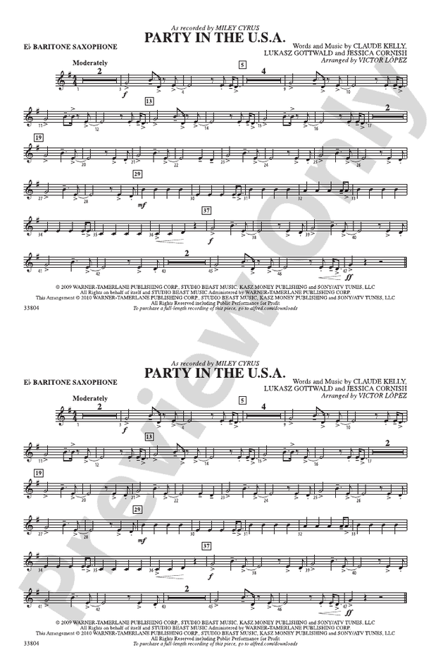 Party in the U.S.A.: E-flat Baritone Saxophone