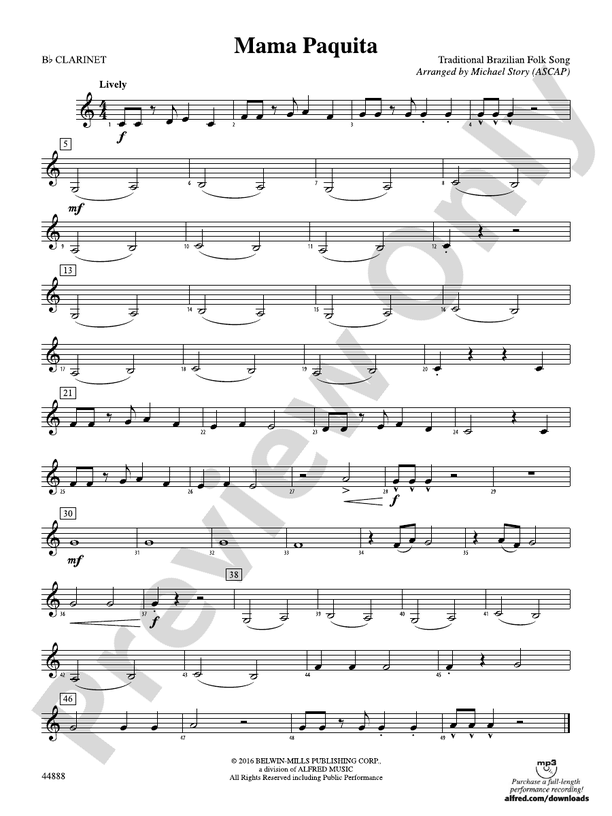 Mama Paquita: 1st B-flat Clarinet