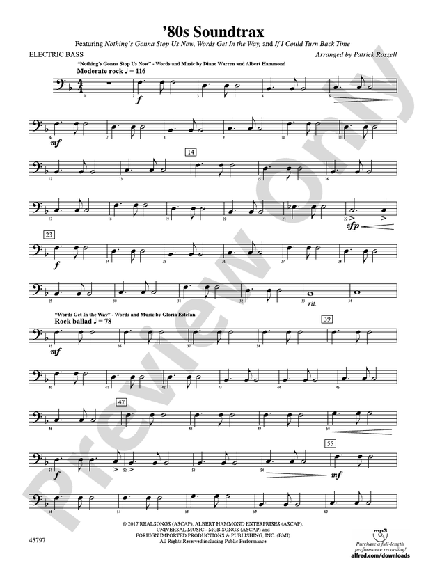 '80s Soundtrax: Electric Bass: Electric Bass Part - Digital Sheet Music ...