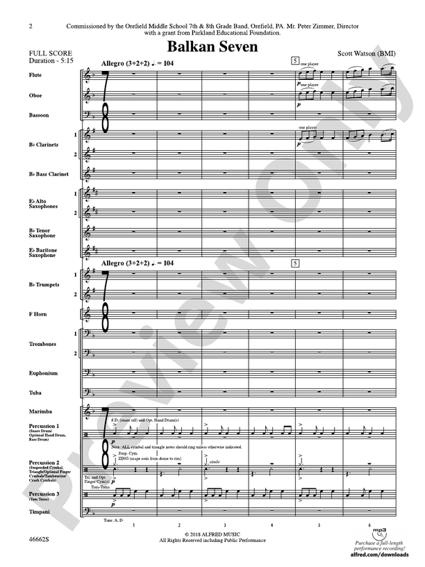 Balkan Seven: Score
