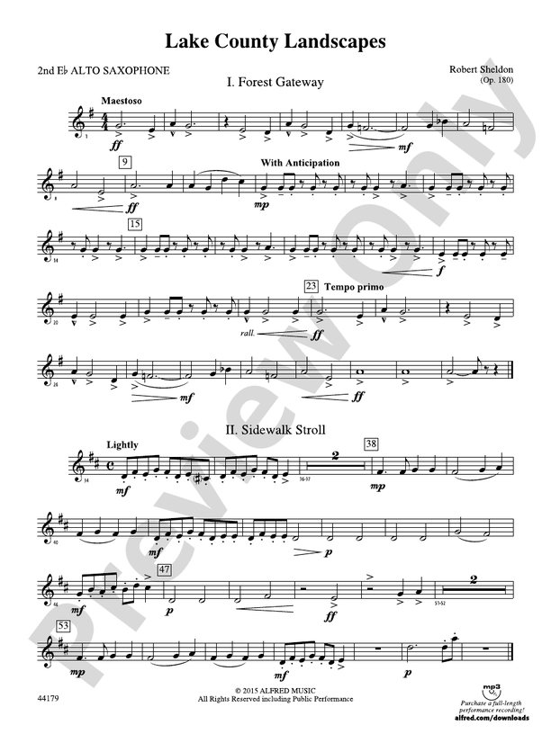 Lake County Landscapes: 2nd E-flat Alto Saxophone