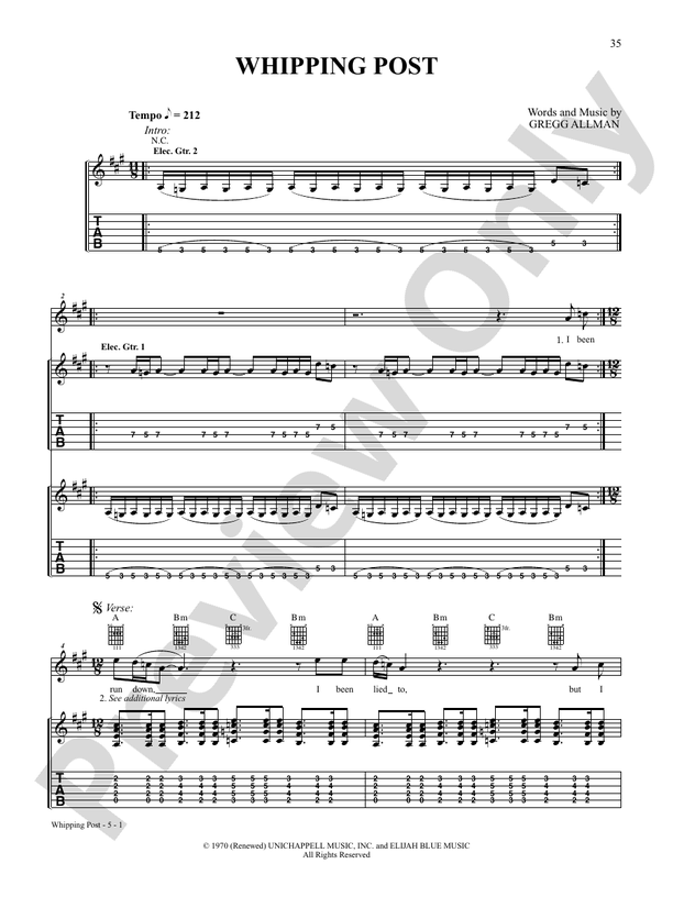 Allman Brothers Band - Chords and Tabs