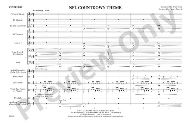 NFL Countdown Theme arr. Patrick Roszell