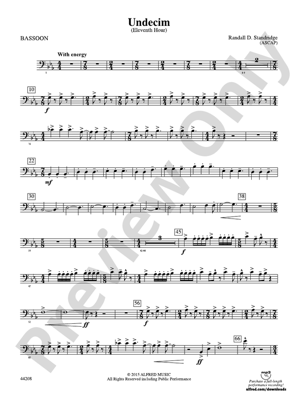 Undecim Bassoon Bassoon Part Digital Sheet Music Download