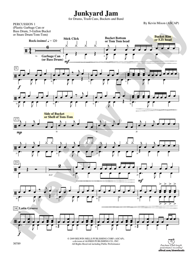 Junkyard Jam 1st Percussion 1st Percussion Part Digital Sheet Music