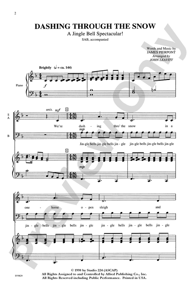 Dashing Through the Snow (A Jingle Bell Spectacular!) SAB Choral
