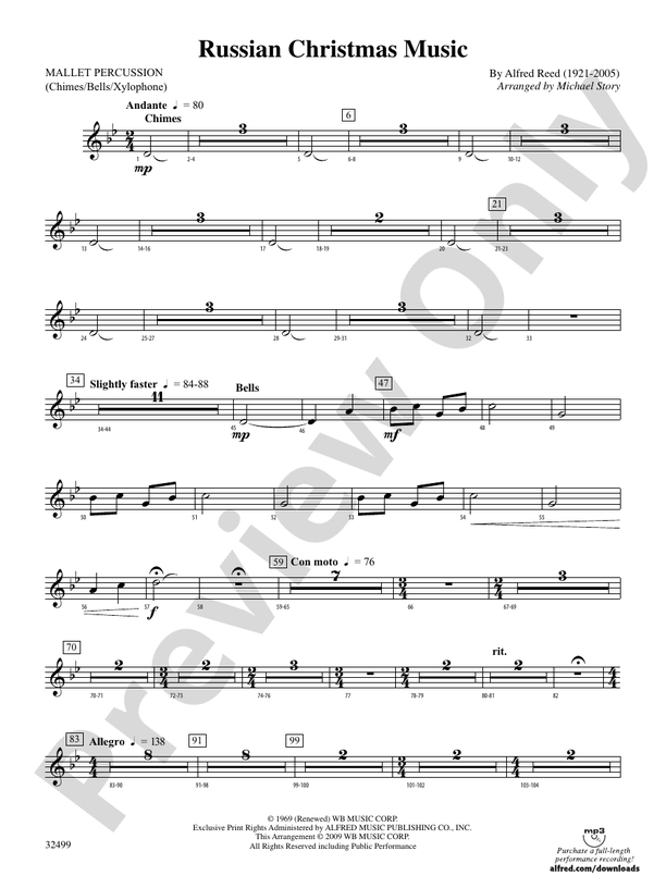 Russian Christmas Music Mallets Mallets Part Digital Sheet Music