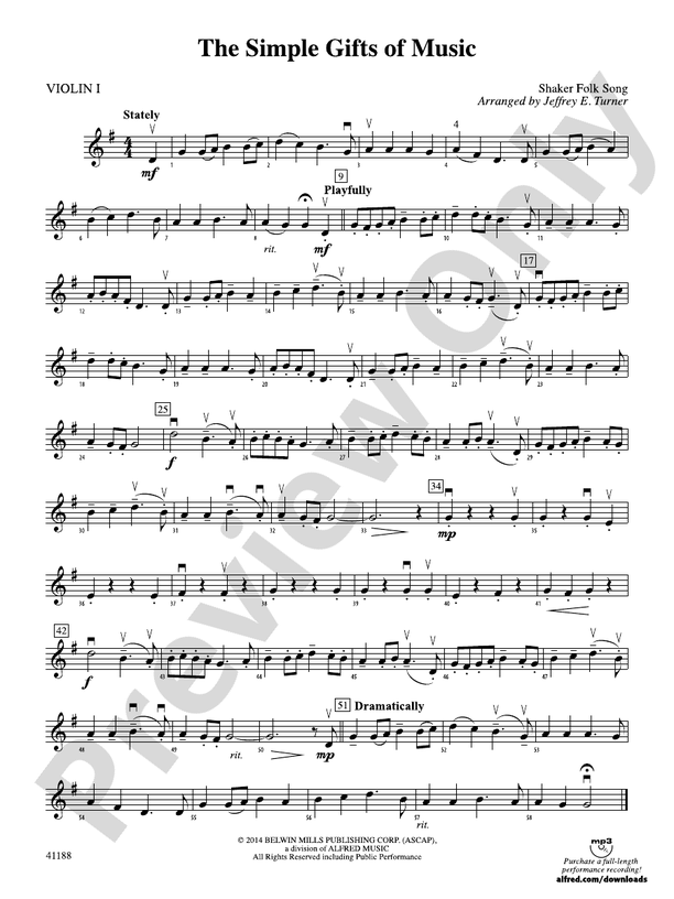 The Simple Ts Of Music 1st Violin 1st Violin Part Digital Sheet Music Download 0417