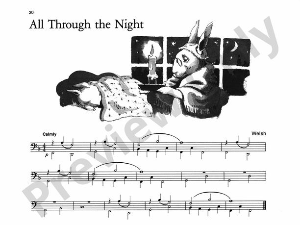 All Through the Night - Piano Solo with Lyrics (with Optional Duet Accompaniments)