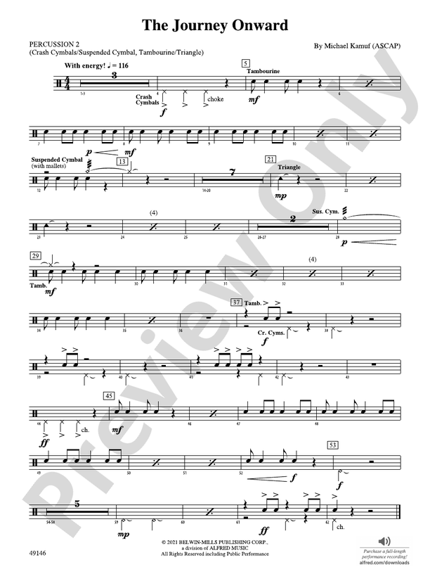 The Journey Onward: 2nd Percussion: 2nd Percussion Part - Digital Sheet 