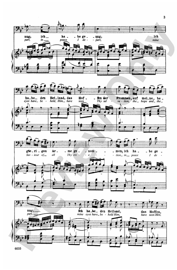 Bach: Bass Solo, Cantata No. 82, Ich Habe Genug (German/English)