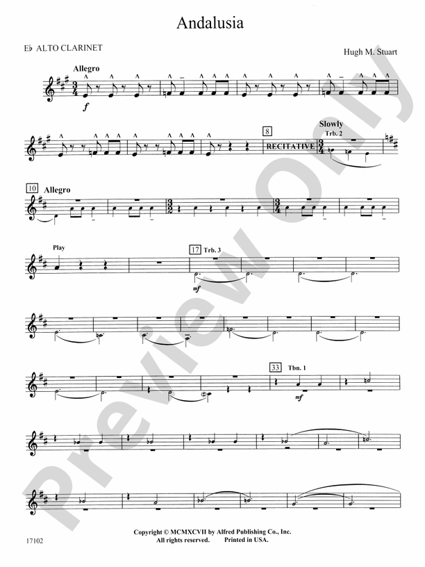 Andalusia: E-flat Alto Clarinet: E-flat Alto Clarinet Part - Digital 