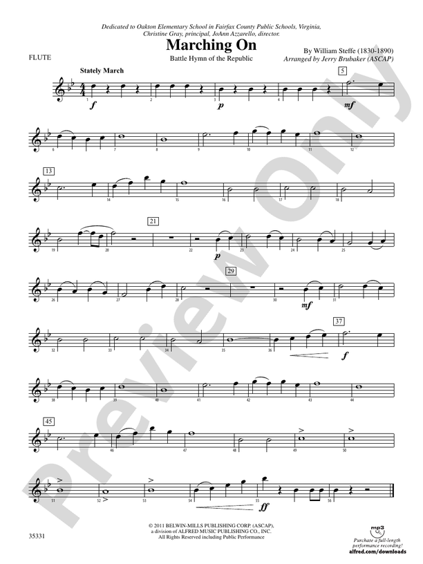 Marching On: Flute: Flute Part - Digital Sheet Music Download