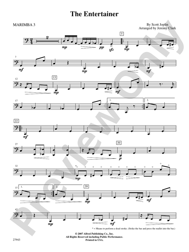 The Entertainer 3rd Mallet Percussion 3rd Mallet Percussion Part