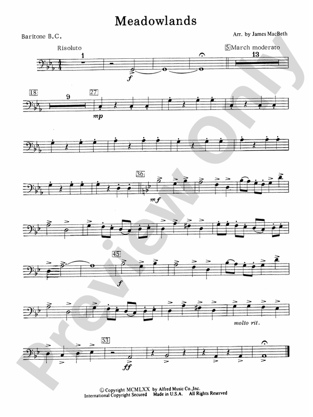 Meadowlands Baritone B.C. Baritone B.C. Part Digital Sheet Music
