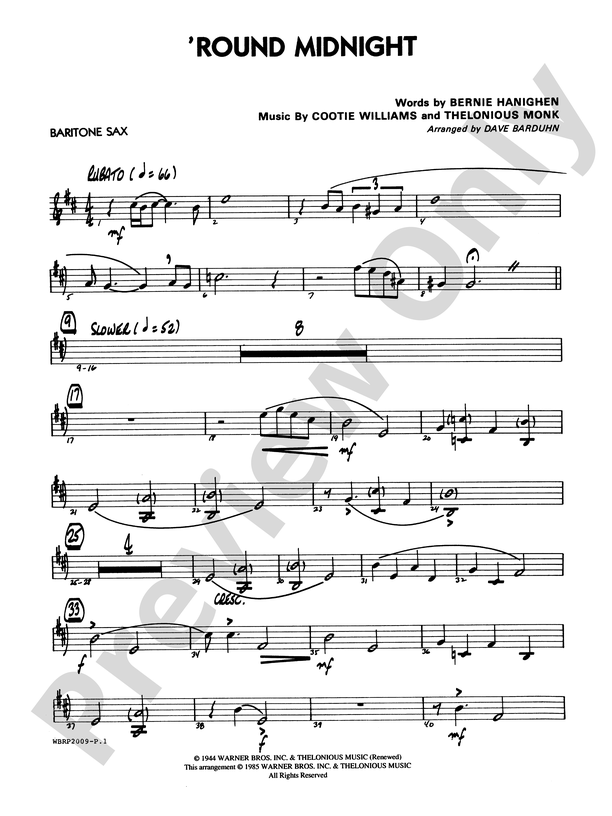 'Round Midnight: E-flat Baritone Saxophone