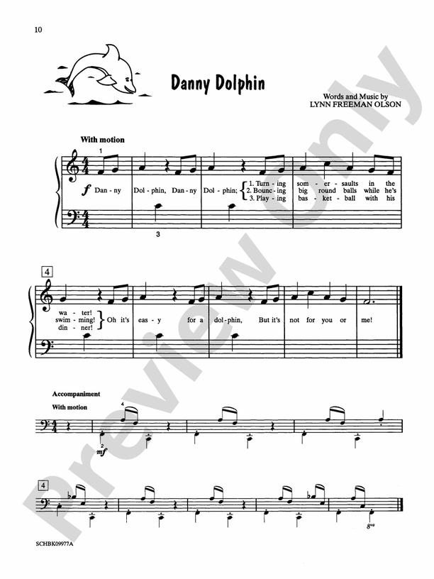 Danny Dolphin - Piano Solo with Lyrics (with Optional Duet Accompaniments)
