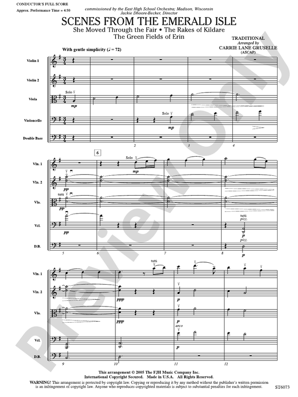 Scenes from the Emerald Isle: Score: String Orchestra Score