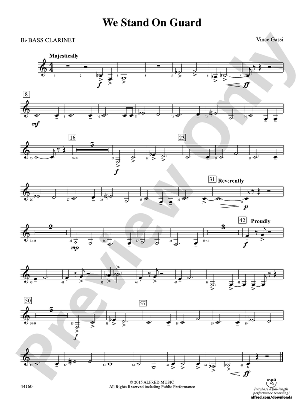 We Stand on Guard Bflat Bass Bflat Bass Part