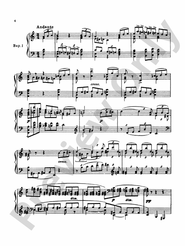 Tchaikovsky Collection I 4 Piano Pieces Theme And Variations In A Minor Part Digital Sheet 0152