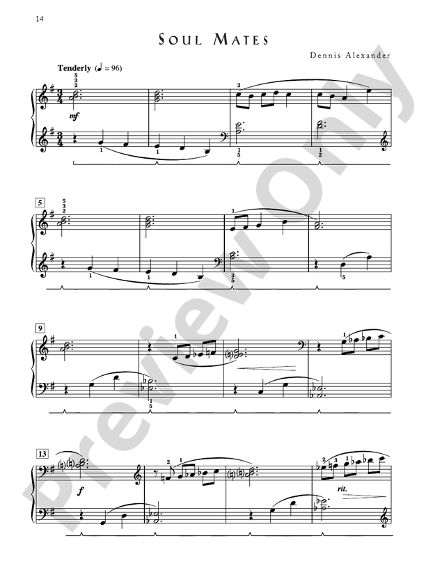 Soul Mates - Piano Solo