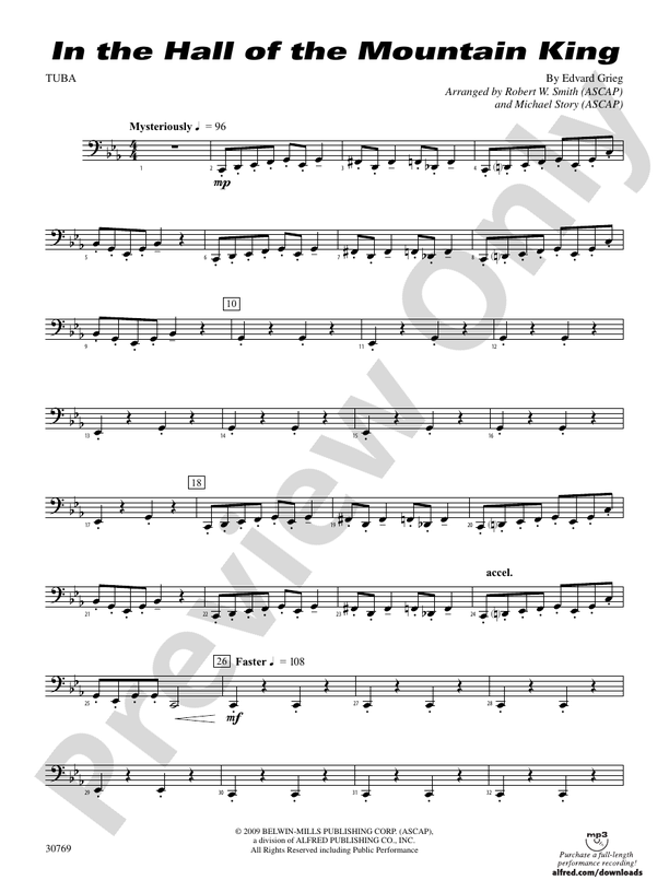 In the Hall of the Mountain King Tuba Tuba Part Digital Sheet Music