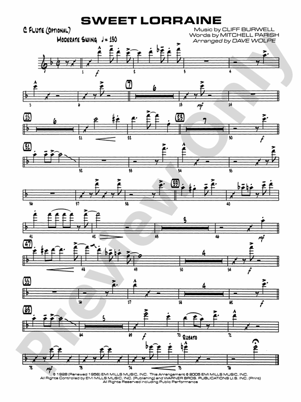 Sweet Lorraine: Flute