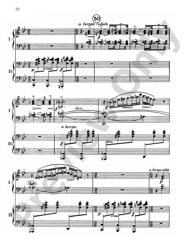 Symphonic Dances, Opus 45 - II. Andante con moto - Piano Duo (2 Pianos, 4 Hands)