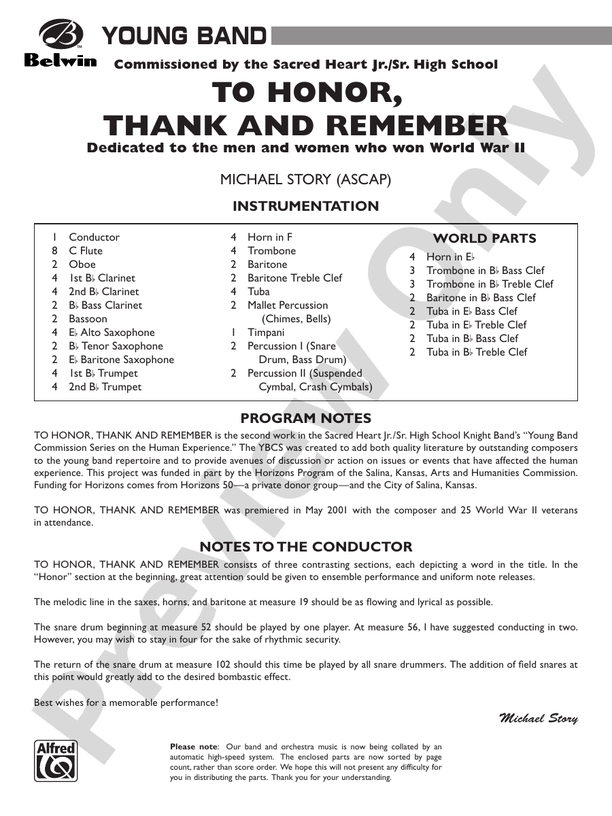 To Honor, Thank and Remember
