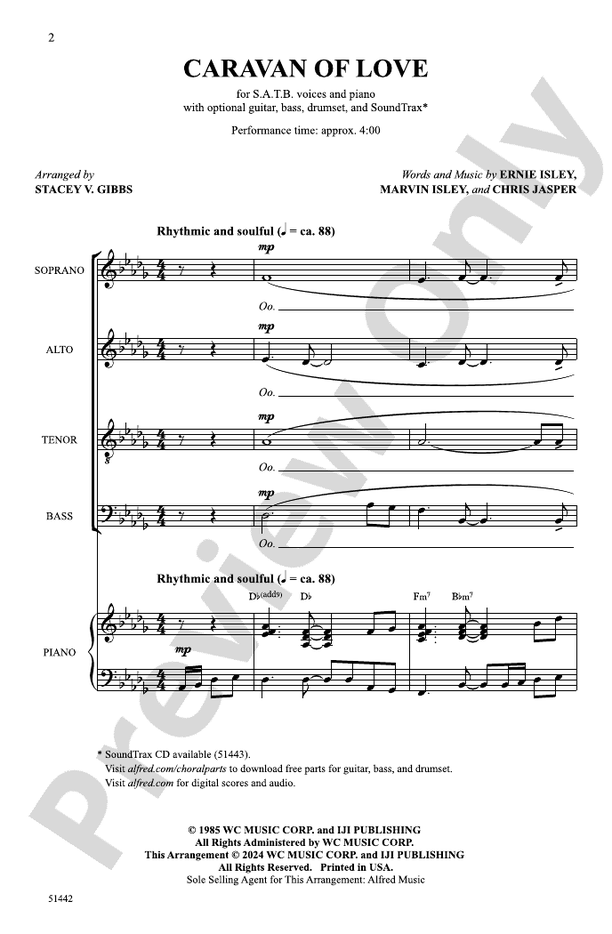 Caravan of Love: SATB Choral Octavo: Ernie Isley - Digital Sheet