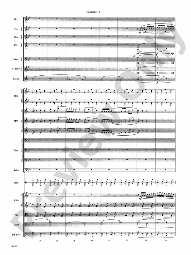 Bugler’s Holiday full orchestra score highlighting the trumpet spotlight within an orchestral texture
