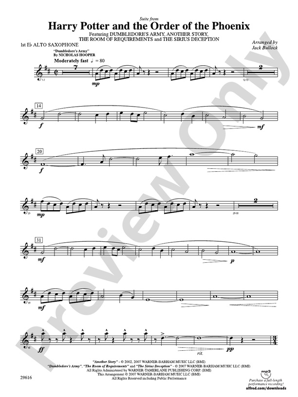 Harry Potter and the Order of the Phoenix, Suite from Eflat Alto