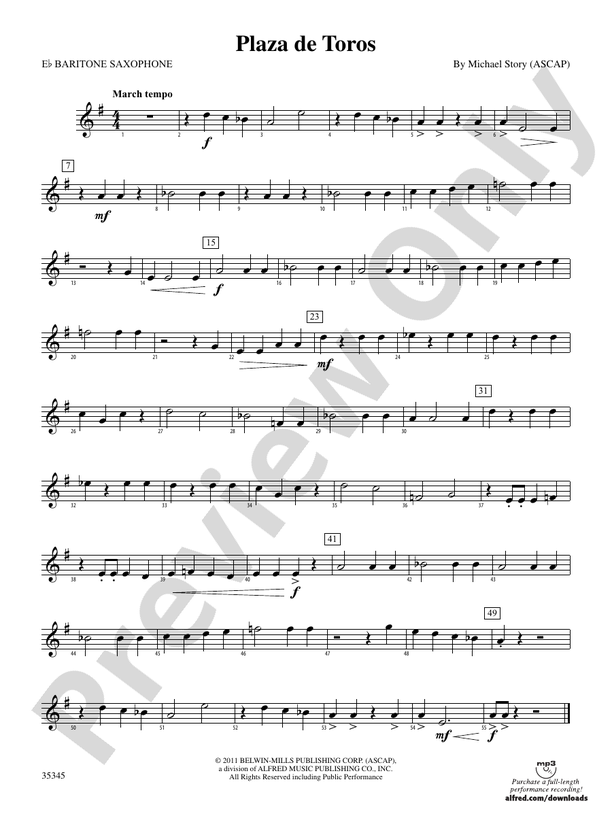 Plaza de Toros Eflat Baritone Saxophone Eflat Baritone Saxophone