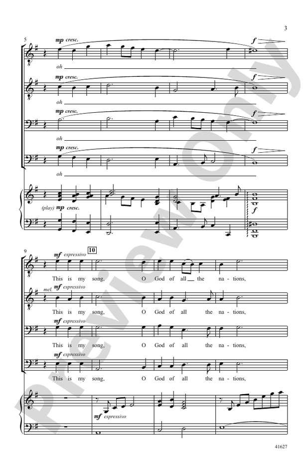 Song of Peace: TTBB Choral Octavo: Jean Sibelius - Digital Sheet Music ...