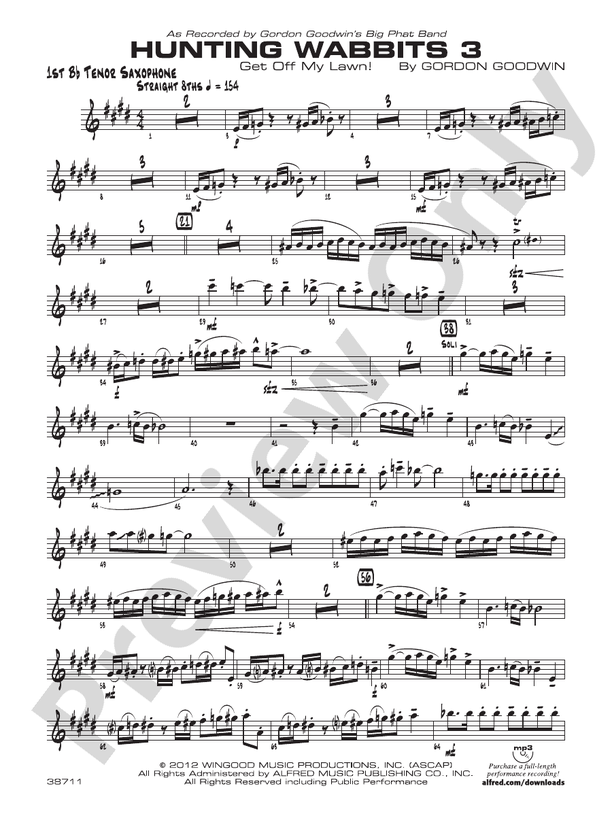 Hunting Wabbits 3 (Get Off My Lawn): B-flat Tenor Saxophone: B