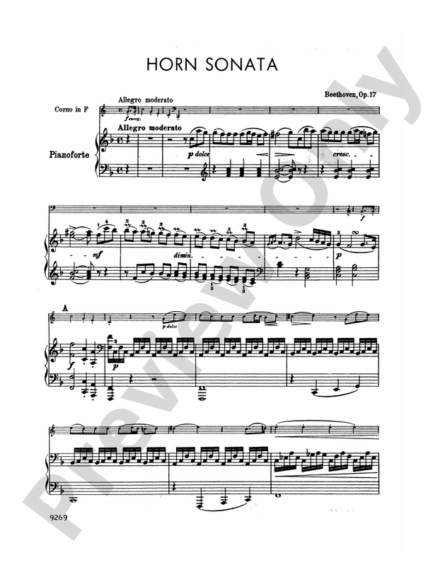 Horn Sonata, Op. 17: Score: French Horn Score - Digital Sheet Music ...