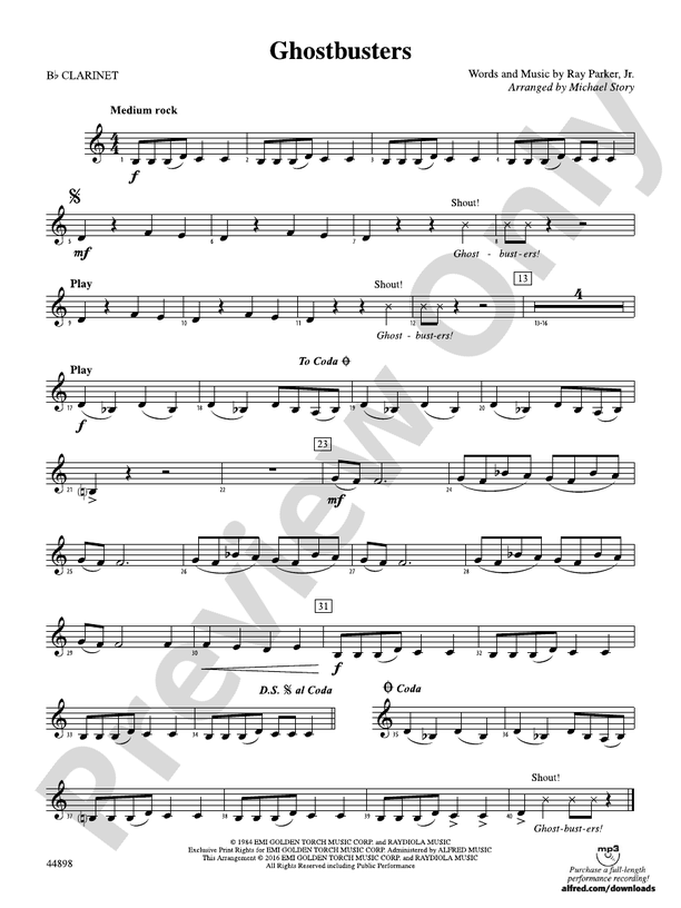 Ghostbusters (from Ghostbusters) 1st Bflat 1st Bflat