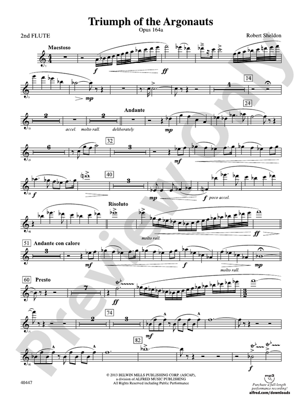 Triumph of the Argonauts: 2nd Flute: 2nd Flute Part - Digital Sheet ...