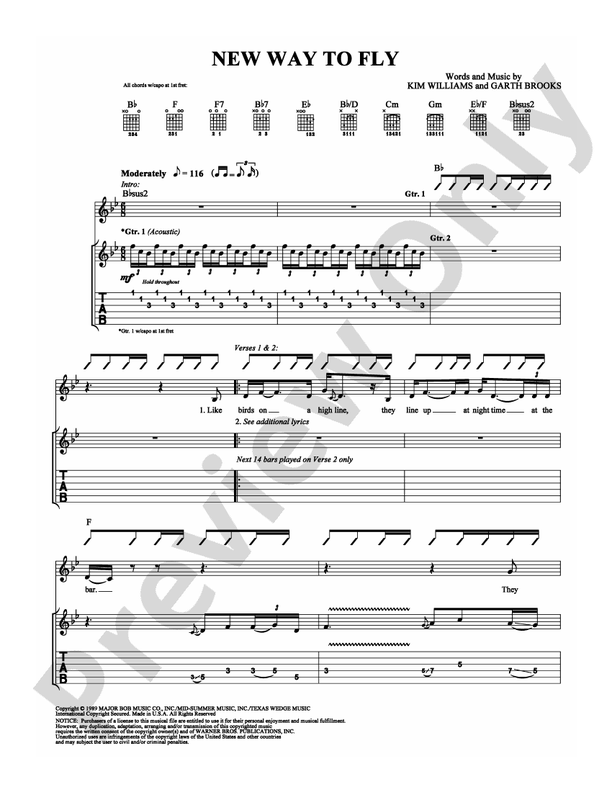 A New Way To Fly Garth Brooks New Way to Fly: Guitar TAB: Garth Brooks - Digital Sheet Music Download