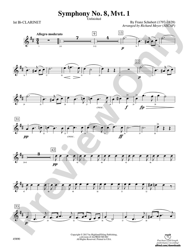 Symphony No. 8, Mvt. 1: 1st B-flat Clarinet
