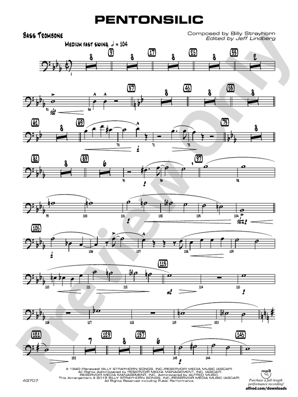 Pentonsilic Bass Trombone Bass Trombone Part Digital Sheet Music