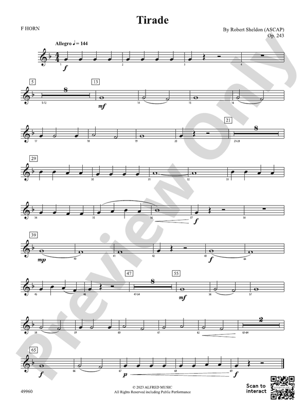 Tirade 1st F Horn 1st F Horn Part Digital Sheet Music Download 