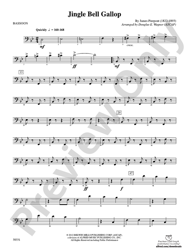 Jingle Bell Gallop Bassoon Bassoon Part Digital Sheet Music Download