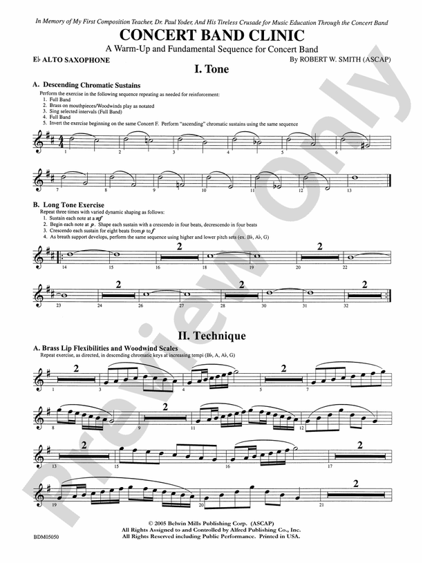 Concert Band Clinic A Warm Up And Fundamental Sequence For Concert